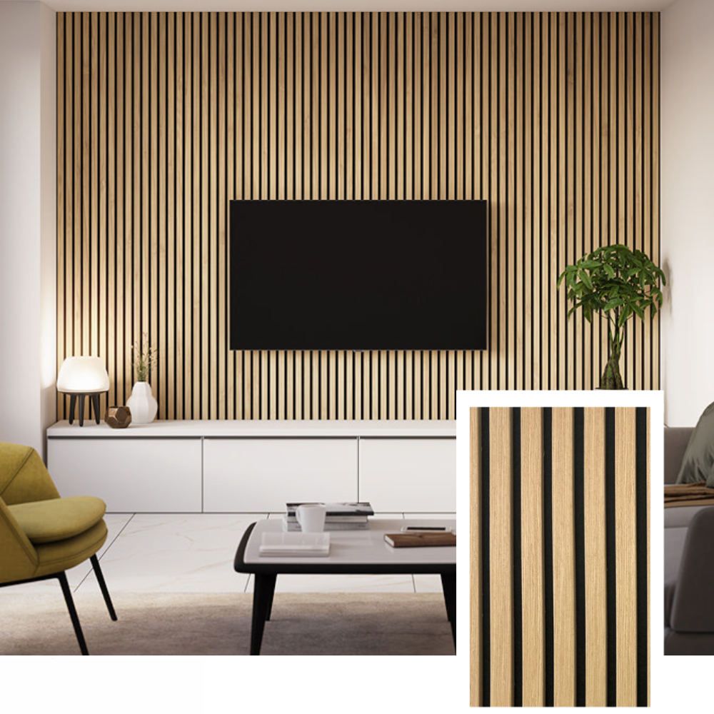 Zenord™ Premium Acoustic Slat Panel — Natural Oak