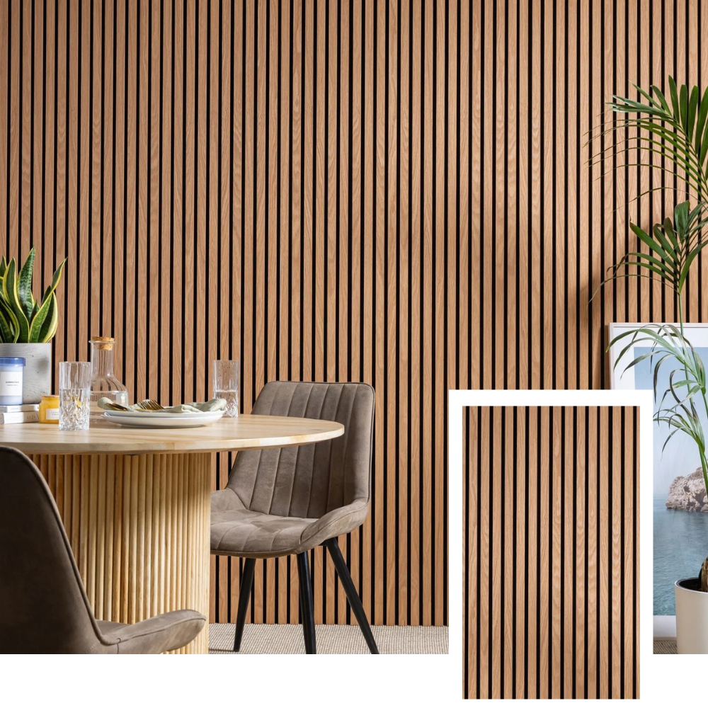Zenord™ Premium Acoustic Slat Panel — Natural Oak